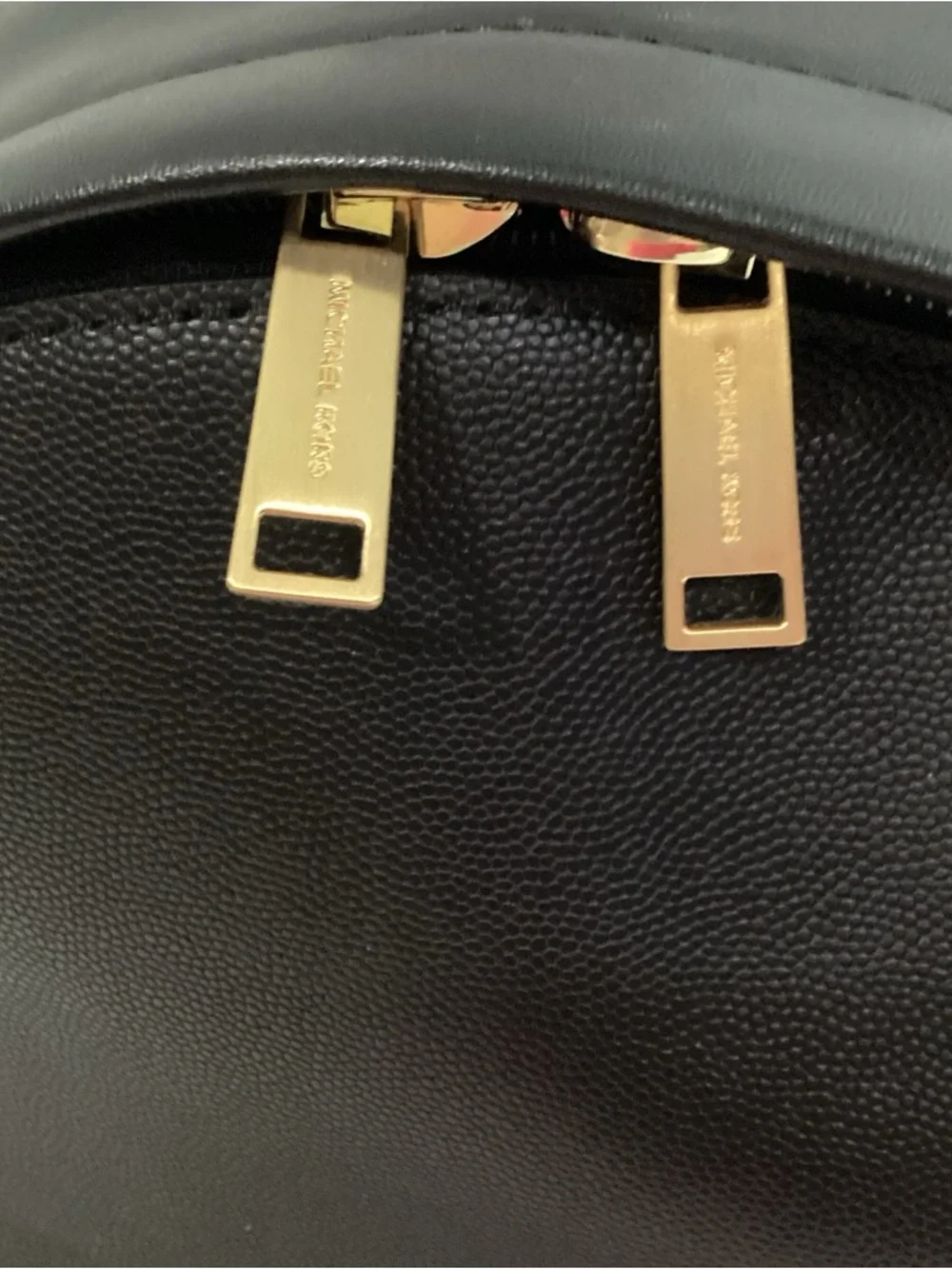 Michael Kors Hudson Commuter Logo Stripe Black Leather Trim Unisex Backpack READ